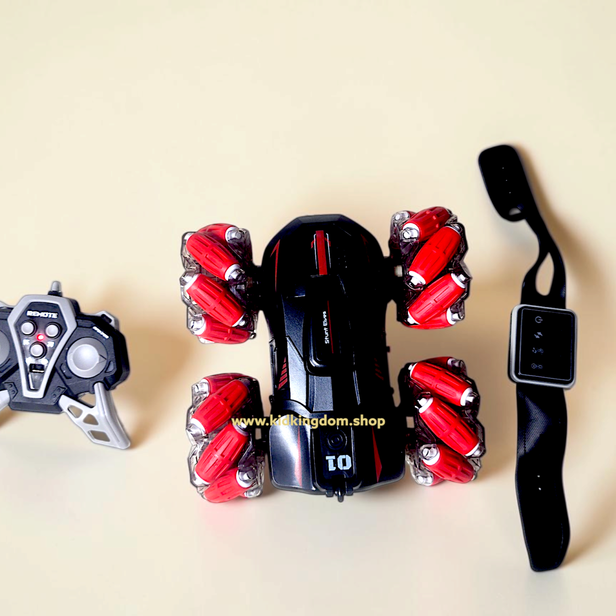 Dual control hand gesture sensor RC stunt car with wireless remote and watch controller from Kid Kingdom