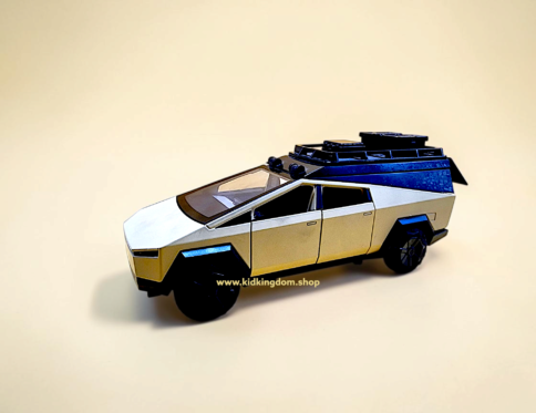 Open-top view of diecast luxury camper trailer interior featuring miniature furniture and details from Kid Kingdom