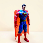 8.5 inch Superman action figure with red fabric cape and blue suit from Kid Kingdom