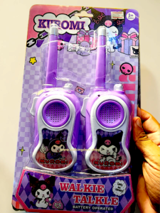 Kuromi battery operated walkie talkies set in purple carded blister packaging from Kid Kingdom