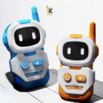 Children's fun walkie talkie retail box CY-8048B highlighting battery requirements and life enlightenment features