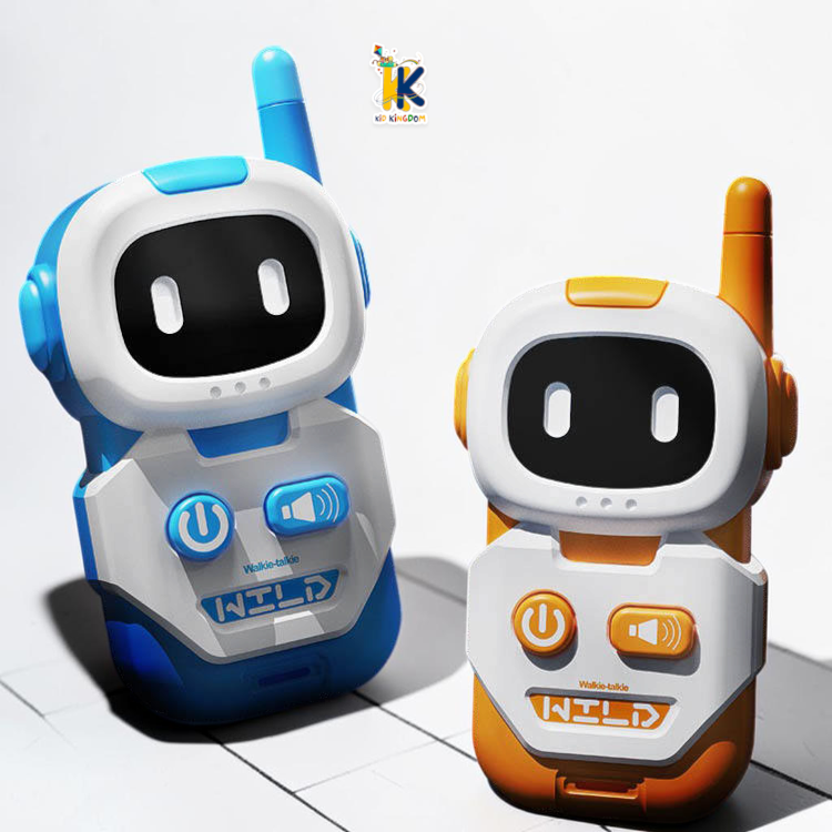 Children's fun walkie talkie retail box CY-8048B highlighting battery requirements and life enlightenment features