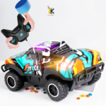 Image 2: Turquoise blue Climbing Racing Fierce RC truck showing front bumper guard and high-traction off-road tires